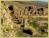 Archaeological remains of the Palais du Lac, one of the lavish palaces at the ancient Hammadid capital city, Al Qal'a of Beni Hammad (UNESCO world heritage site, near M'Sila, Algeria)