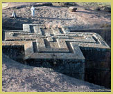 The church of Saint George is perhaps the most impressive of the Rock-hewn churches of Lalibela (Ethiopia), a UNESCO world heritage site