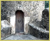 Entrance into one of the turrets on the castle walls at Fasil Ghebbi, now a UNESCO world heritage site (Gondar Region, Ethiopia)