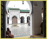 View into the courtyard of a mosque in the ancient Medina of Fez UNESCO world heritage site (Morocco), one of ten Fortified Cities of the Maghreb (North Africa)