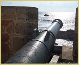 Cannon implacement and fortifications at the Skala du Port area of the Medina of Essaouira (formerly Mogador) UNESCO world heritage site (Morocco)