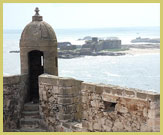 Fortifications at the Skala du Port area of the Medina of Essaouira (formerly Mogador) UNESCO world heritage site (Morocco)