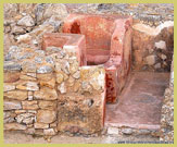 Arm-chair style bath, a typical element of the private homes of the wealthy in the Punic Town of Kerkuane UNESCO world heritage site, Tunisia