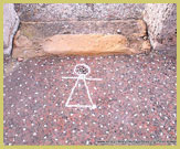 The best example of opus signinum (scatter-pattern mosaic) flooring found at the ‘House of Tanit’, where a simple white talismanic sign is embedded at the entrance (Punic Town of Kerkuane UNESCO world heritage site, Tunisia)