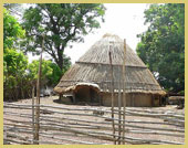 Typical Peul homestead in the Bassari Country world heritage site (Senegal)