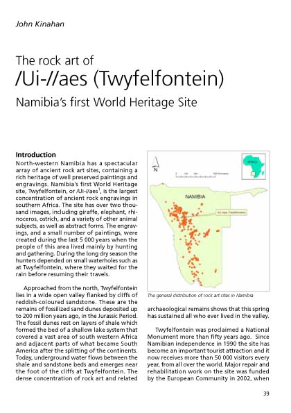 Twyfelfontein Rock Art article by John Kinahan