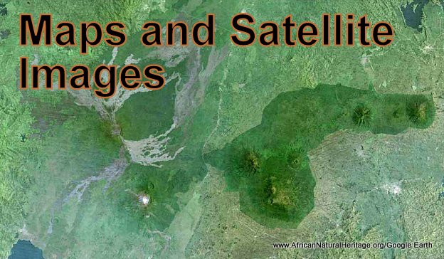 Maps and satellite images of Virunga National Park