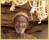 Making rope from Baobab bark to provide access to the cliffs at the the Cliff of Bandiagara - Land of the Dogons world heritage site in Mali