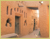 Typical mud-plastered adobe building in the Historic Centre of Agadez world heritage site