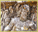 Roman stone carving at Dougga/Thugga UNESCO world heritage site, Tunisia