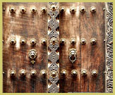 Ornate Omani Arab-style door in Lamu Old Town UNESCO world heritage site (Lamu Island, Kenya)