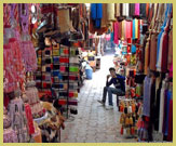 The souks north of Djemaa el Fna in the Medina of Marrakech UNESCO world heritage site, Morocco