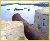 European-era cannon on the top of the fortifications at the Portuguese City of Mazagan UNESCO world heritage site (El Jadida, Morocco)