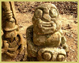 Shrines and effigies are scattered throughout the Osun-Osogbo Sacred Grove UNESCO world heritage site (Nigeria)