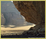 Sahara Desert landscape in the Tadrart Acacus UNESCO world heritage site (Libya), one of nine places featured in the rock-art and prehistory category