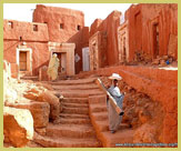 Typical mud-brick architecture at the trans-Sahara trading town of Oualata, one of the four ancient ksour of Mauritania to be designated as a UNESCO world heritage site