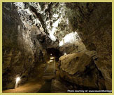 Deep underground in the Sterkfontein Caves, the richest hominid fossil locality in the UNESCO world heritage site (South Africa)