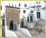 Entrance of Derkaoua Zaouia, just inside the northern ramparts at Bab Sebta in the Medina of Tetouan UNESCO world heritage site, Morocco